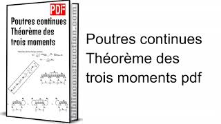 Poutres continues Théorème des trois moments pdf [upl. by Shabbir]