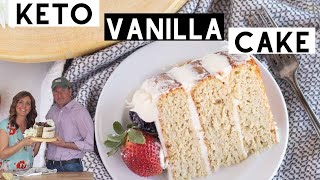 Layered Keto Vanilla Cake [upl. by Lyj]