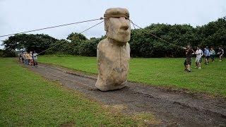 Making Easter Island statues walk  Easter Island Mysteries of a Lost World  BBC Four [upl. by Lattie]