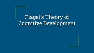 Piaget s Theory of Cognitive Development [upl. by Leira925]