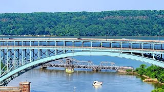 🚆Amtrak Train CAM🚆Hudson River amp Bridge View in NYC with City Sounds amp Sunset [upl. by Olly]