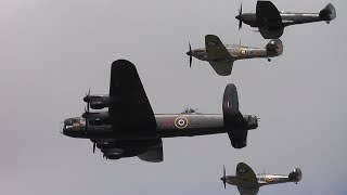 RAF BBMF Avro Lancaster Hurricane amp Spitfires Formation Flight  Solo Displays  RIAT 2017 [upl. by Aicile894]