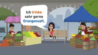 Deutsch lernen A1  Ich kaufe im Supermarkt Lebensmittel ein  Wortschatz und Redemittel [upl. by Yrral]