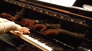 BRAHMS waltz in E major for piano four hands  Riccardo Caramella and Coralie Vuillod [upl. by Eimas]