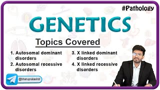 Genetics Pathology Chapter 3  Autosomal dominant recessive X linked dominant recessive disorders [upl. by Avis]