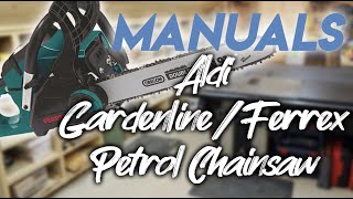 Aldi Gardenline  Ferrex Petrol Chainsaw  Manual Flick Through and link to download [upl. by Mukul]