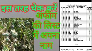 अफीम किसान लिस्ट कैसे चेक करें  afim kisan list kaise dekhe  अफीम किसान जानकारी  afim patta list [upl. by Idette]