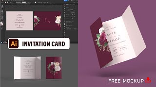 How to Invitation Card Design in Adobe Illustrator CC 2022  Graphic Design Tutorials [upl. by Marthe]