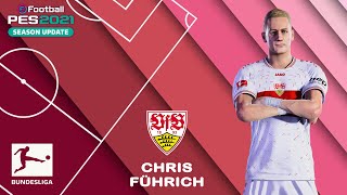 C FÜHRICH facestats VfB Stuttgart How to create in PES 2021 [upl. by Idolla379]