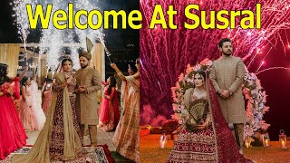 OMG 😨 Iqra Kanwals Gorgeous Welcome At Her In Laws Home  Iqra Kanwal Welcome At Areebs Home [upl. by Tertia654]