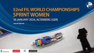 RELIVE  Sprint Women  52nd FIL Luge World Championships 2024  Altenberg GER [upl. by Esir]