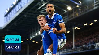 SCENES Goodison Park ROCKING after Everton BEAT Liverpool putting a dent in their title charge [upl. by Kafka487]