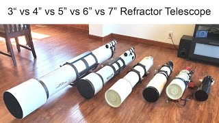 3quot vs 4quot vs 5quot vs 6quot vs 7quot Refractor Telescope for Visual and Astrophotography Whats better [upl. by Ruffina111]