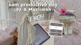 Day in a life of a Muslimah  prayers workout studying cleaning self care amp tafakkur session [upl. by Romaine]