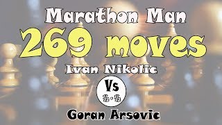 Marathon Man Ivan Nikolic vs Goran Arsovic  Chess Game [upl. by Reffinej]