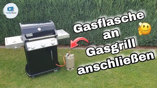 Gasflasche an Gasgrill RICHTIG anschließen 🔥 SO WIRDS GEMACHT ❗ [upl. by Ulah]