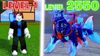 Going From Level 1 NOOB To MAX LEVEL Using Only KITSUNE FRUIT IN BLOX FRUIT Roblox [upl. by Asa939]