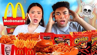 Eating The SPICIEST FOOD From Every FAST FOOD Restaurant [upl. by Nahsor]