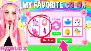 I ONLY Traded My FAVORITE COLOR In Adopt Me For 24 Hours Roblox Adopt Me Trade Challenge [upl. by Vidda]