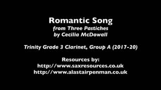 Romantic Song by Cecilia McDowell Trinity Grade 3 Clarinet [upl. by Cleasta]