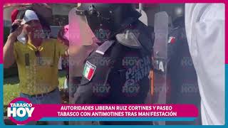 🔴ÚltimaHora  Autoridades liberan Ruiz Cortines y Paseo Tabasco con antimotines tras manifestación [upl. by Maisel]