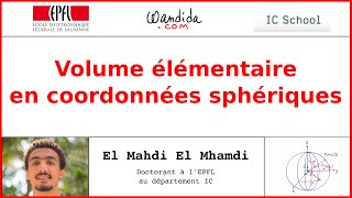 Coordonnées sphériques  Volume élémentaire  El Mahdi El Mhamdi [upl. by Landon]