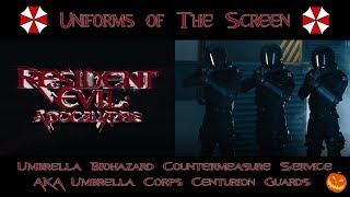 Resident Evil Apocalypse UBCS Umbrella Corp Centurion Guards  Uniforms of The Screen [upl. by Anahsak448]