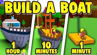 Build a Boat BUILDING CHALLENGE 1 Minute 10 Minutes 1 Hour [upl. by Aecila616]