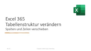 Excel 365 Spalten und Zeilen verschieben [upl. by Annodam]