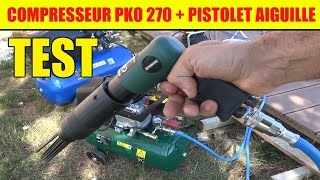 lidl compresseur parkside pko 270  pistolet à aiguilles parkside pdne 4000 [upl. by Isdnyl]