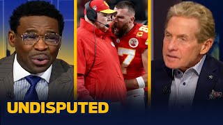 Travis Kelce yells amp bumps into Andy Reid on sidelines after Chiefs fumble  NFL  UNDISPUTED [upl. by Namar]