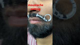 moustache setting styles moustache settingmuchh treatmentmuchh barber mustache shortvideo [upl. by Haerdna]