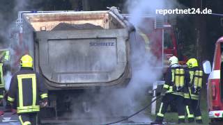 LKW Brand auf L 201 Brennende Sattelzugmaschine bei Brieselang [upl. by Ahsaek260]