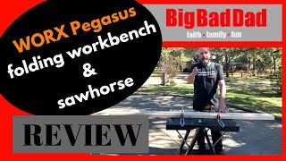 WORX PEGASUS Folding Workbench amp Sawhorse Review [upl. by Yoshi577]