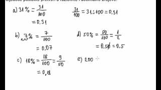 Pretvaranje postotka u razlomak i decimalni broj [upl. by Pontus]