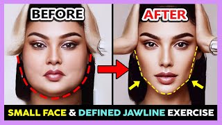 ✨GET SMALL FACE amp MORE DEFINED JAWLINE EXERCISE  Sharp amp Strong Jawline Chiseled Jawline Mewing [upl. by Aiksa]