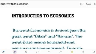 Introduction to Economics Definitions Deductive and Inductive Methods Scope and subject matter [upl. by Valina]