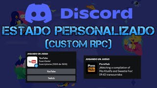 Como poner un estado personalizado para Discord  Discord Custom RPC 2024 [upl. by Concha]