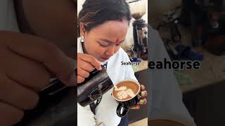 seahorse latteartbaristatrainingnepal school of coffee Artist Nepalgunj banke [upl. by Ifill]