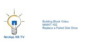 Building Block Video MAINT 102 Replace a Failed Disk Drive [upl. by Akcire]