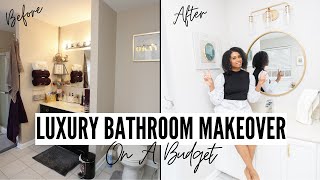 DIY BATHROOM MAKEOVER ON A BUDGET I SURPRISE BATHROOM REVEAL I DIY LUXURY BATHROOM REMODEL [upl. by Nnahs]