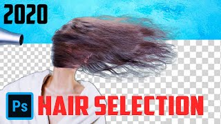 Photoshop CC 2020 Hair Selection Tutorial  Very Clear and Step by Step [upl. by Corliss]