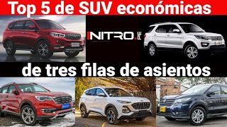 ¡Las 5 SUV más económicas de tres filas de asientos en Perú [upl. by Eelnodnarb713]