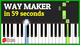 How to Play WAY MAKER  Sinach PIANO TUTORIAL in 59 seconds Shorts [upl. by Orimlede]