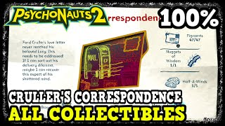 Psychonauts 2 Crullers Correspondence All Collectible Locations Figments Nuggets of Wisdom More [upl. by Areemas]