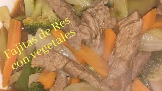 Lomito de Res en Fajitas con vegetales [upl. by Llevert]