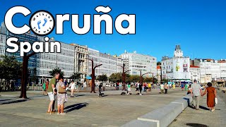 🇪🇸 Coruña walk Galicia Maria Pita  Virtual Walk  4k 60fps Spain [upl. by Apfelstadt213]