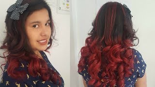 COMO HACER UNAS MECHAS CALIFORNIANAS ROJO SHANGAI  DIANA ROJAS [upl. by Esnahc]