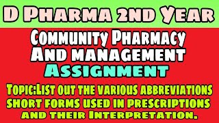 List out the various abbreviations short forms used in prescriptions and their Interpretation [upl. by Emmons]