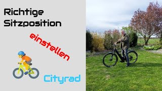 Cityrad Fischer Cita 80i Sitzposition einstellen am Tiefeinsteiger ebikecitybike [upl. by Zsamot996]